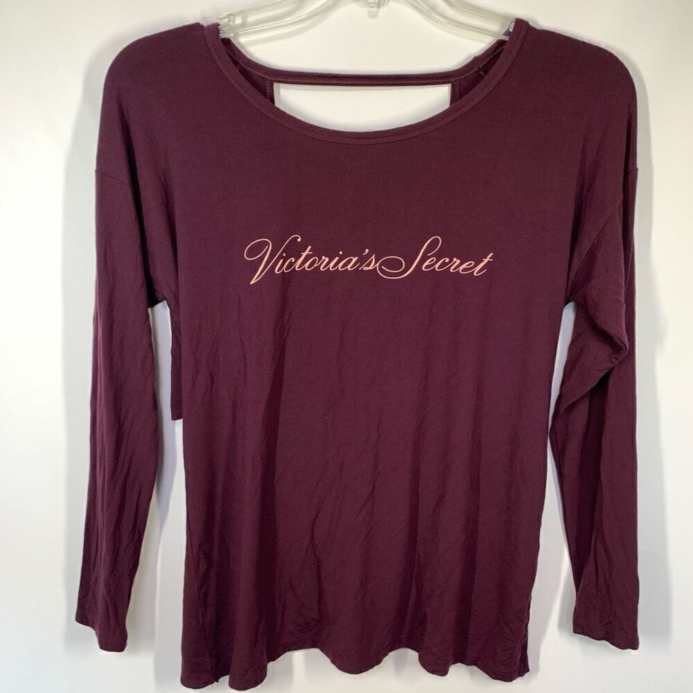 Victoria's Secret Womens Plum Peach Heavenly Supersoft PJ Lounge Top Size Medium